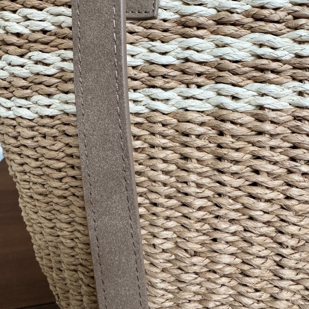 Sea & Sand woven seagrass zipped tote! Beach here you come! NWOT - Picture 4 of 9